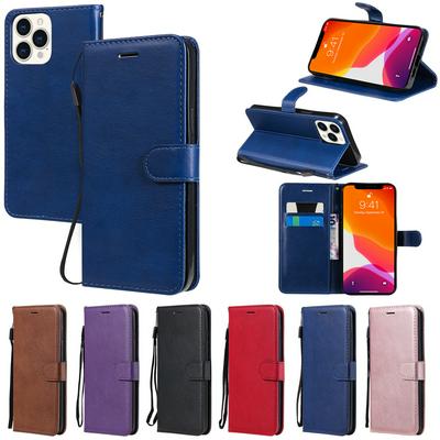 For iPhone 13 Pro Solid Color Calf Pattern Anti-fall Wallet Leather Case with Stand Function