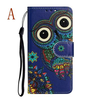 For iPhone 13 mini Relief Color Painting Magnetic Buckle Wallet Leather Case with Card Slot&Stand Function