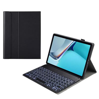 YAW11S ultra-thin TPU shell round keycap Bluetooth keyboard leather case backlit with Stand applicable For Huawei MatePad 11 2021