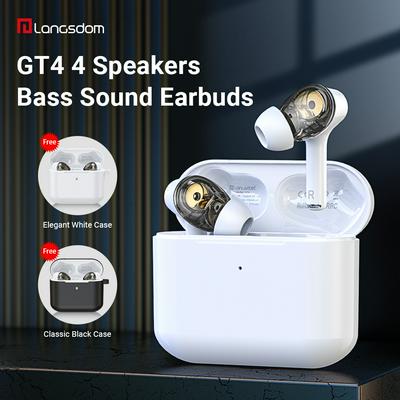 Dual Driver 4 Mics Langsdom GT4 TWS Gaming Earphone Bluetooth-compatible 5.0 Earbuds In-Ear Wireless Headphones Stereo Deep Bass