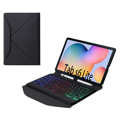B610S Diamond Texture Triangle Back Holder Splittable Bluetooth Keyboard Leather Case with Backlight for Samsung Galaxy Tab S6 Lite