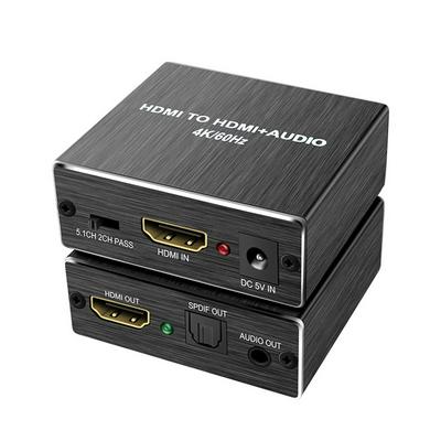 AY78V20 4K 60Hz H-DMI 2.0 Audio Splitter 5.1 ARC HD-MI Audio Extractor HDCP 2.2 HDR10 Audio Converter 4K HD-MI to Optical TOSLINK SPDIF