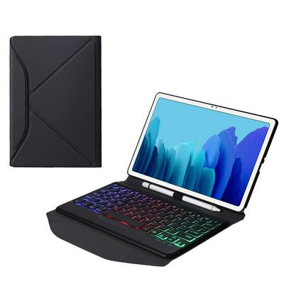 B500S Diamond Texture Triangle Back Holder Splittable Bluetooth Keyboard Leather Case with Backlight for Samsung Galaxy Tab A7 10.4 2020
