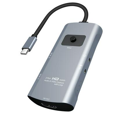 Z54A HDMI Output + 2 x HDMI Input + Mic + Audio to Type-C Video Capture Switcher with Loop