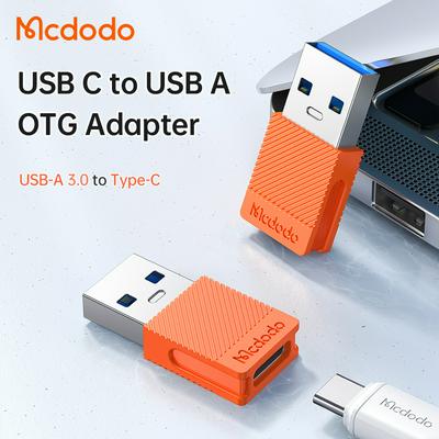 Mcdodo OT-6550 Type C To USB A 3.0 OTG Adapter Fast Charge QC4.0 Connector For laptop Phone Headset USB C Male To Female Data Converter