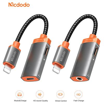 Mcdodo Dual Lighting Audio Adapter For iphone 11 12 Pro Max Xs X 6 7 8 3.5mm Jack Earphone Aux Converter Chargre 2 In 1 Splitter