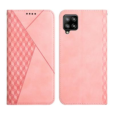 For Samsung Galaxy A42 5G Rhombus Skin Feel Strong Magnetic Closure Shockproof Flip Leather Case