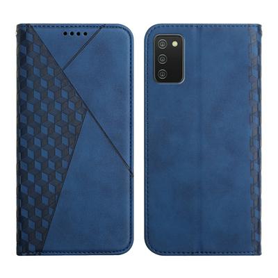 For Samsung Galaxy A02s U.S. Edition Rhombus Skin Feel Strong Magnetic Closure Shockproof Flip Leather Case