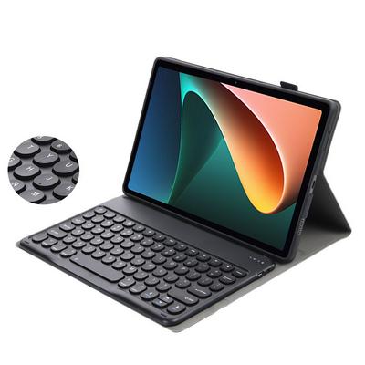 Y0N5 For Xiaomi Tablet 5 & Tablet 5 Pro TPU shell sheep fine grain round keycap Bluetooth keyboard leather case