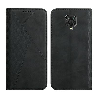For Xiaomi Redmi Note 10 4G Rhombus Skin Feel Strong Magnetic Closure Shockproof Flip Leather Case