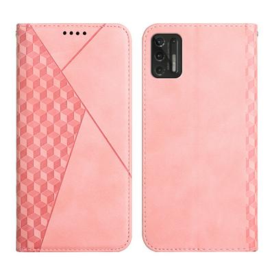 For Motorola Moto G Stylus(2021) Rhombus Skin Feel Strong Magnetic Closure Shockproof Flip Leather Case