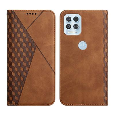 For Motorola Edge S/Motorola Moto G100 Rhombus Skin Feel Strong Magnetic Closure Shockproof Flip Leather Case