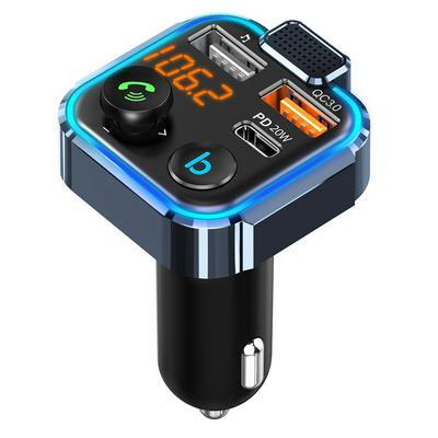 BT23L Bluetooth-compatible 5.0 FM Transmitter Handsfree Auto MP3 Player Kit PD QC3.0 USB Fast Charger Car Accessories
