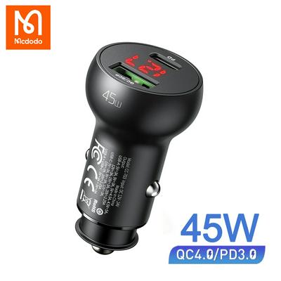 Mcdodo CC-7030 45W USB Car Charger PD Fast Charging For iphone 11 12 Pro Xs Max Huawei Samsung Quick Charge 3.0 LED Display Car-Charger