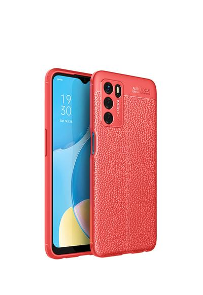 For Oppo A16 Lychee Pattern Shock Absorption Anti-drop Business Soft TPU Back Cover Case