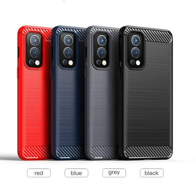 For OnePlus Nord 2 5G Carbon Fiber Drawing Series Scratch Resistant Shock Absorption Soft TPU Back Cover Case