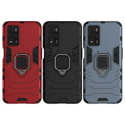 For Oppo A93S 5G Black Panther 2 in 1 Detachable Magnetic Attraction Shockproof with Stand Hard PC + Soft TPU Back Cover Case