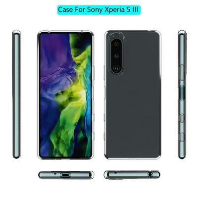 Detachable Transparent Anti-Fingerprint Soft TPU Frame Back Clear Cover Case for Sony Xperia 5 III