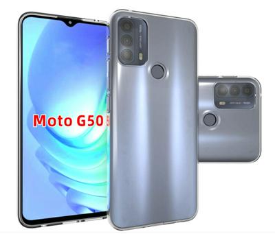 Detachable Transparent Anti-Fingerprint Soft TPU Frame Back Clear Cover Case for Motorola Moto G50