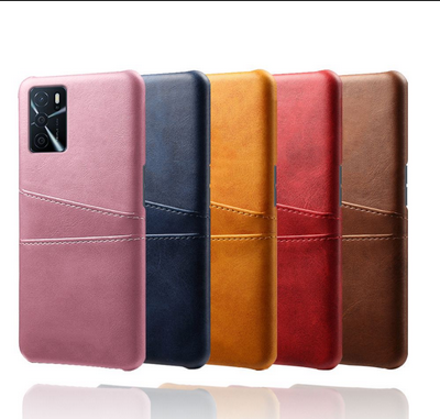 For Oppo A16 Extra Thinness Premium Cowhide Leather Vintage Shockproof All-Inclusive Hard PC + TPU with Card Slot Cover Case