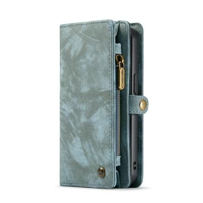 For iPhone 13 Detachable Zipper Wallet Shockproof Leather Phone Case with Stand Function