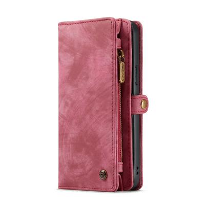 For iPhone 13 Pro Detachable Zipper Wallet Shockproof Leather Phone Case with Stand Function