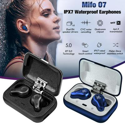 Mifo O7 Wireless Earphones Noise Reduction TWS Bluetooth Headset Full-band Double-acting Iron Unit Aptx IPX7 Waterproof Earbuds