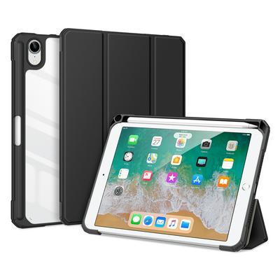 DUX Toby For iPad mini 6 Transparent Back Shell Tri-Fold Stand Auto Sleep Function PU Leather Tablet Protective Case