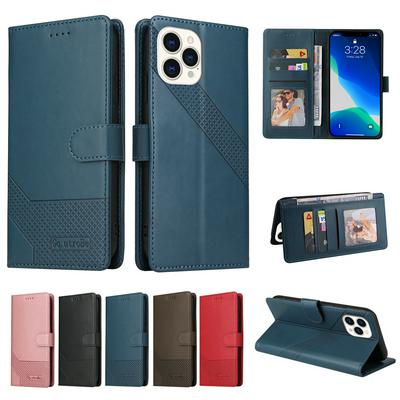 For iPhone 13 Pro Embossing Pattern Scratch Resistant Wallet Leather Case with Stand Function