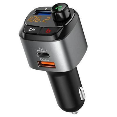 C68 Bluetooth 5.0 FM Transmitter for Car,QC3.0+PD 18W Wireless Radio Adapter USB Charger Bass Sound Mp3 Player Handsfree