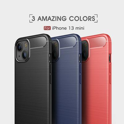 For iPhone 13 mini Carbon Fiber Pattern Drawing Shockproof Soft TPU Back Cover Case