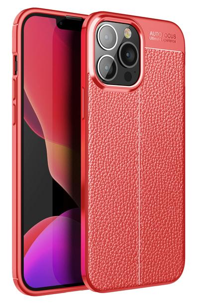 For iPhone 13 Pro Lychee Pattern Shock Absorption Anti-drop Business Soft TPU Back Cover Case
