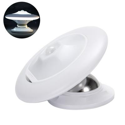 UFO 360°Rotating USB Rechargable Night Light with Motion Sensor Fredorch LED Wall Step Lamp with Detachable Magnetic Holder Base and  for Indoor and Outdoor- White Light