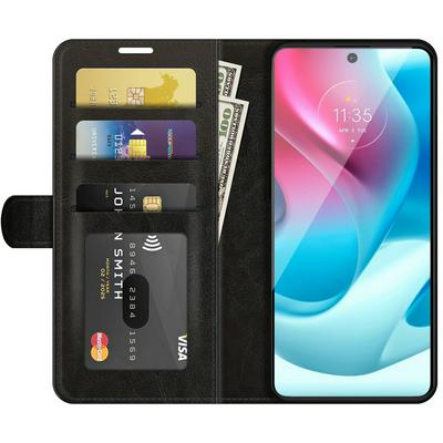 For Motorola Moto G60S R64 Pattern Single Folded Edge Folio Flip Leather Wallet Phone Case with Card Slots