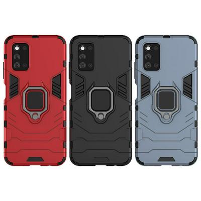 For Samsung Galaxy F52 5G Black Panther 2 in 1 Detachable Magnetic Attraction Shockproof with Stand Hard PC + Soft TPU Back Cover Case