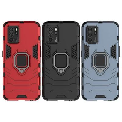 For Oppo Reno6 Z 5G Black Panther 2 in 1 Detachable Magnetic Attraction Shockproof with Stand Hard PC + Soft TPU Back Cover Case