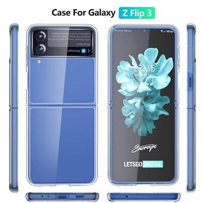For Samsung Galaxy Z Flip 3 5G Simple All-inclusive Clear Crystal Acrylic +TPU Shockproof Case