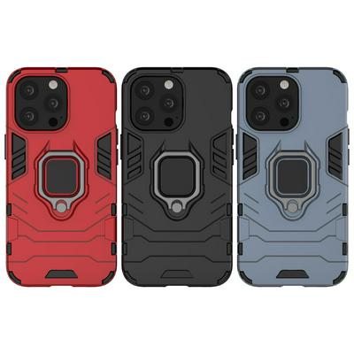 For iPhone 13 Pro Black Panther 2 in 1 Detachable Magnetic Attraction Shockproof with Stand Hard PC + Soft TPU Back Cover Case