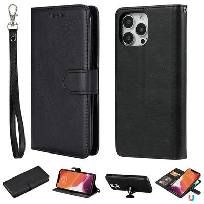 For iPhone 13 Pro Max Detachable 2 in 1 Strong Magnetic Flip Leather Case with Stand and Card Slots Function