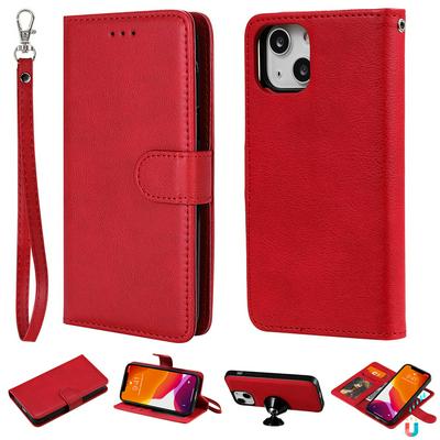 For iPhone 13 mini Detachable 2 in 1 Strong Magnetic Flip Leather Case with Stand and Card Slots Function