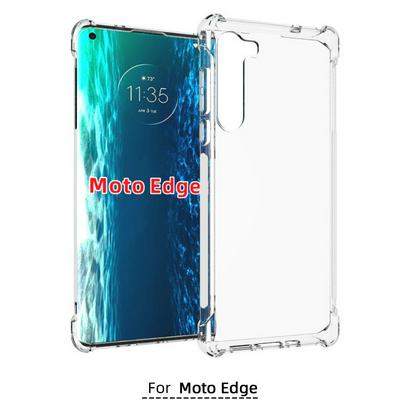 Anti-Fingerprint Non-Slip Waterproof Four Corners Shockproof Transparent Soft TPU Back Cover Protective Case for Motorola Edge