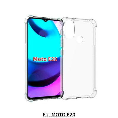Anti-Fingerprint Non-Slip Waterproof Four Corners Shockproof Transparent Soft TPU Back Cover Protective Case for Motorola Moto E20