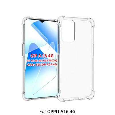 Anti-Fingerprint Non-Slip Waterproof Four Corners Shockproof Transparent Soft TPU Back Cover Protective Case for Oppo A16 4G