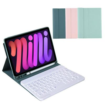 A06B For iPad mini 6 Ultra-thin Bluetooth keyboard leather case with pen slot