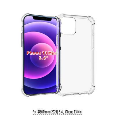 Anti-Fingerprint Non-Slip Waterproof Four Corners Shockproof Transparent Soft TPU Back Cover Protective Case for iPhone 13 mini