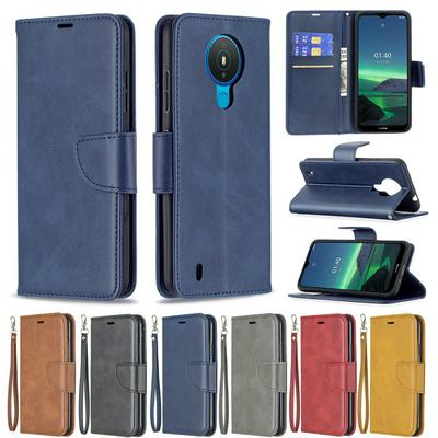 For Nokia 1.4 Solid Color Sheep Pattern Scratch Resistant Wallet Leather Case with Card Slots&Stand Function