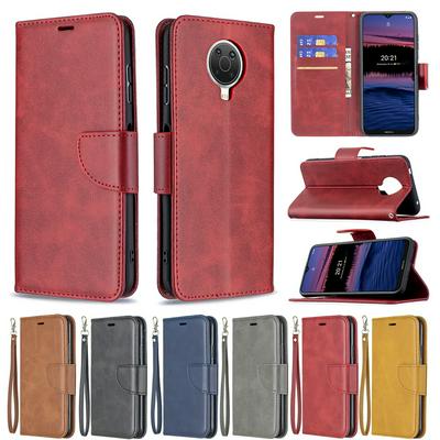 For Nokia G10/G20 Solid Color Sheep Pattern Scratch Resistant Wallet Leather Case with Card Slots&Stand Function