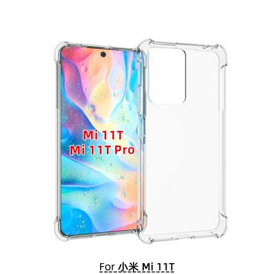 Anti-Fingerprint Non-Slip Waterproof Four Corners Shockproof Transparent Soft TPU Back Cover Protective Case for Xiaomi 11T/11T Pro