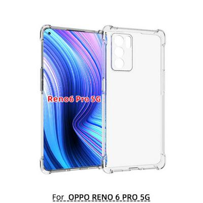 Anti-Fingerprint Non-Slip Waterproof Four Corners Shockproof Transparent Soft TPU Back Cover Protective Case for Oppo Reno6 Pro 5G