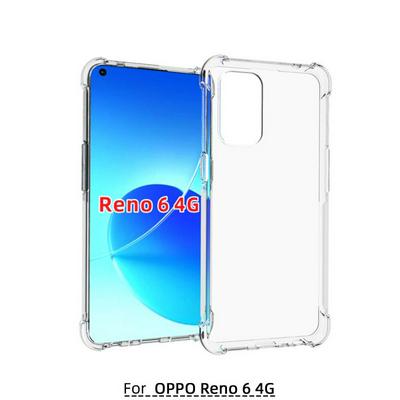 Anti-Fingerprint Non-Slip Waterproof Four Corners Shockproof Transparent Soft TPU Back Cover Protective Case for Oppo Reno6 4G